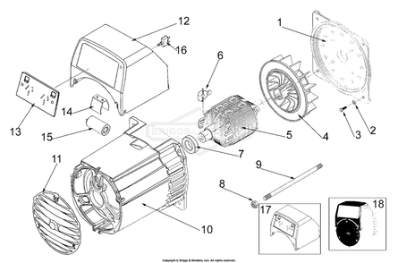Alternator Outlet Panel Diagram and Parts List for 1947-0  Briggs and Stratton Generator